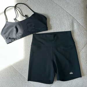 ALO Airlift Women's Black Shorts & Bra set